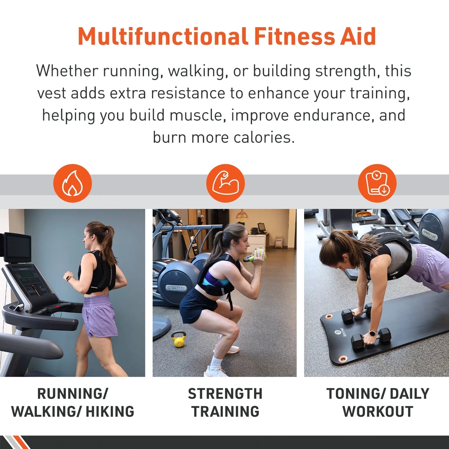 Weighted Vest, 5 Lb. - Adjustable Fitness Vest for Strength Training, Running, Walking, and Endurance Workouts