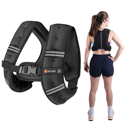 Weighted Vest, 5 Lb. - Adjustable Fitness Vest for Strength Training, Running, Walking, and Endurance Workouts