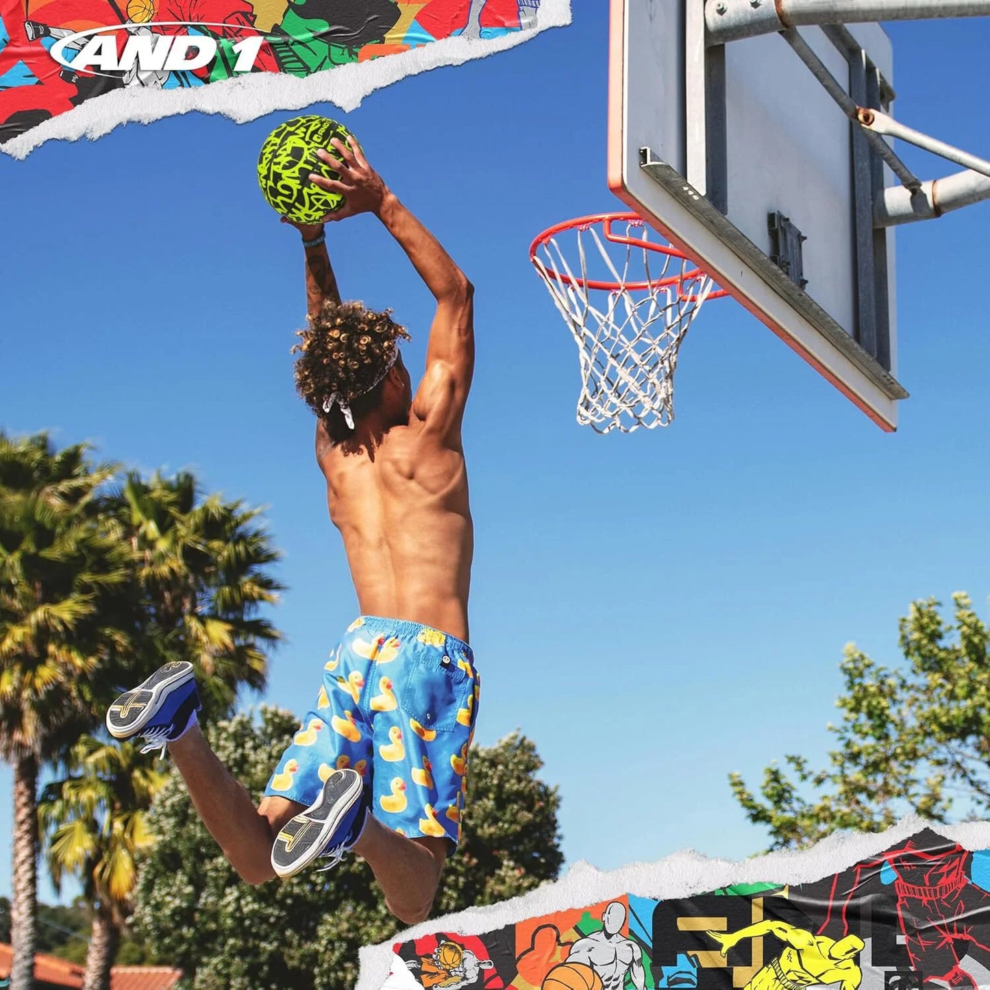 Fantom Graffiti Basketball: Official Regulation Size 7 (29.5") Rubber Basketball