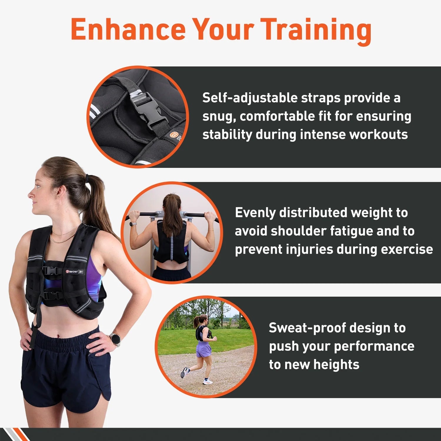 Weighted Vest, 5 Lb. - Adjustable Fitness Vest for Strength Training, Running, Walking, and Endurance Workouts