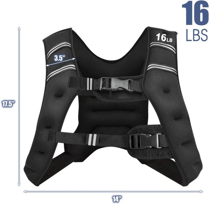 Weighted Vest, 12Lb/16Lb/20Lb/30Lb Weight Vest Workout Equipment with Reflective Stripe for Fitness, Strength Training, Running, Body West for Men Women Kids