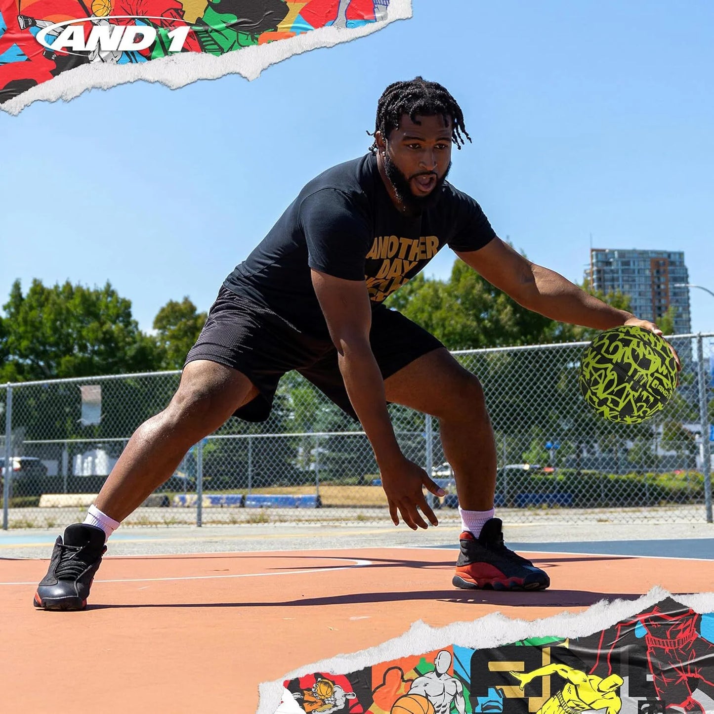 Fantom Graffiti Basketball: Official Regulation Size 7 (29.5") Rubber Basketball